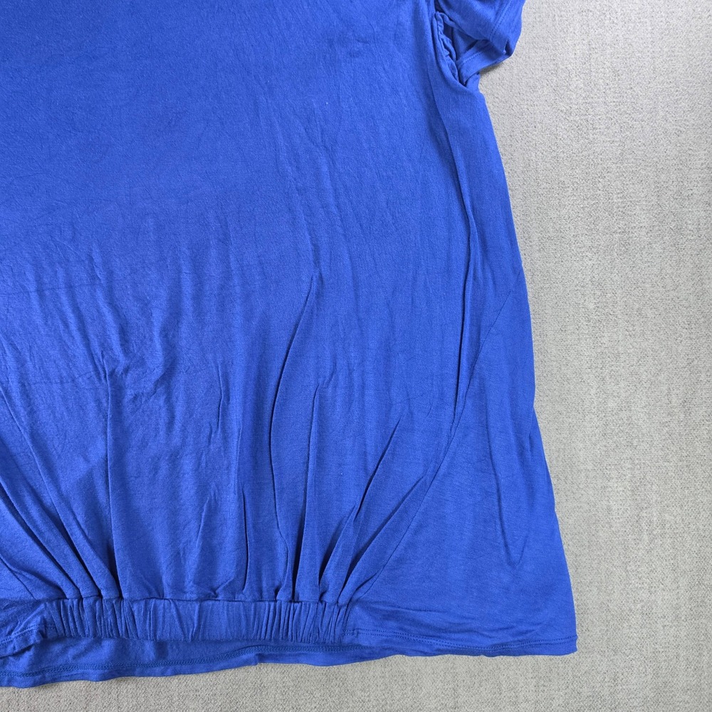 Time and Tru Maternity Top Women XL Blue Ruffle Sleeve Elastic Hem T-Shirt - Picture 11 of 16